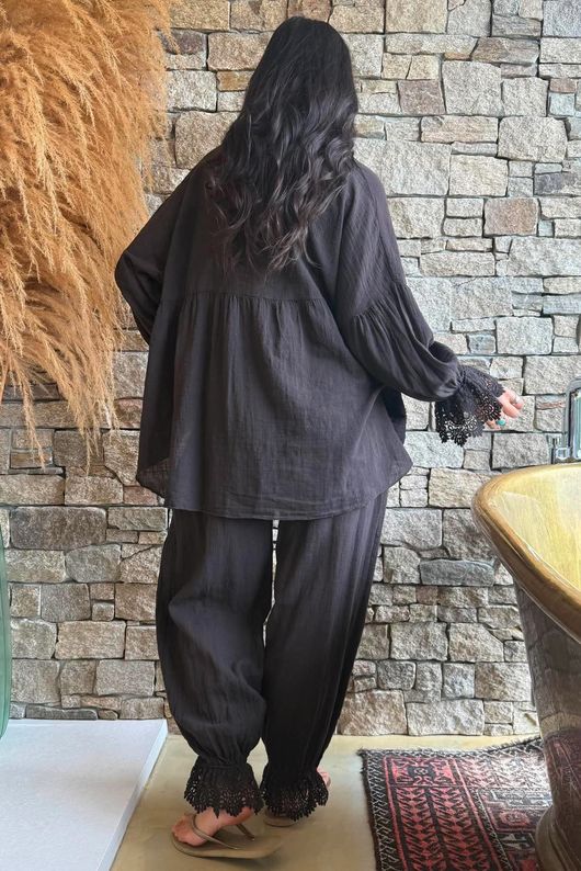 Sundaze Cheesecloth Vintage Artist Smock Coffee Bean
